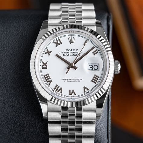 rolex datejust 36 white dial jubilee|rolex datejust 36 oystersteel.